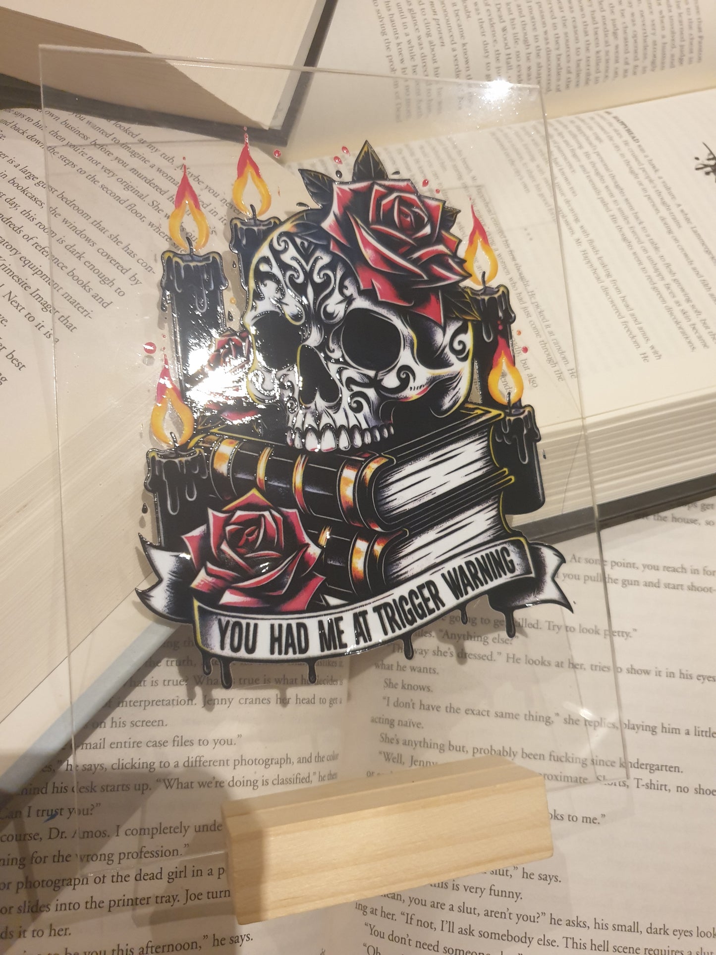 Trigger Warning A5 Bookish Sign