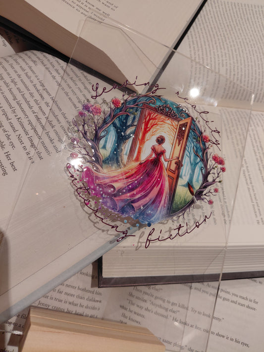 Leaving Reality, Entering Fiction A5 Bookish Sign
